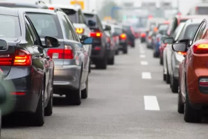 cars sitting in traffic jam