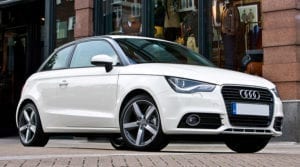 white audi a1