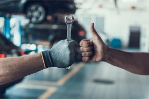 mechanic doing car service