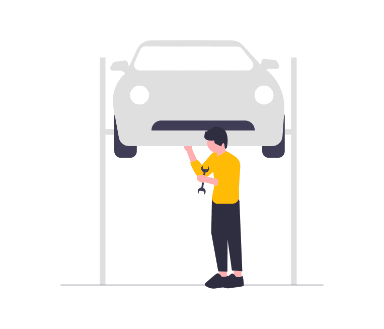 man doing a service on a car